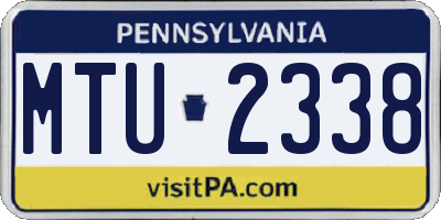 PA license plate MTU2338