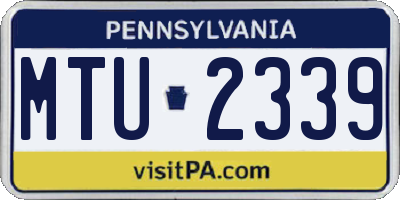 PA license plate MTU2339