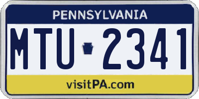 PA license plate MTU2341