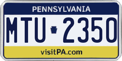 PA license plate MTU2350
