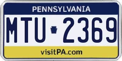 PA license plate MTU2369