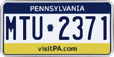PA license plate MTU2371