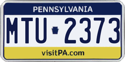 PA license plate MTU2373