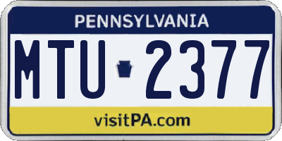 PA license plate MTU2377