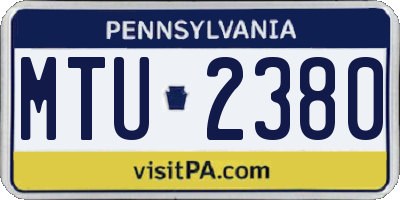 PA license plate MTU2380
