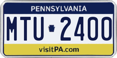 PA license plate MTU2400