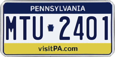 PA license plate MTU2401