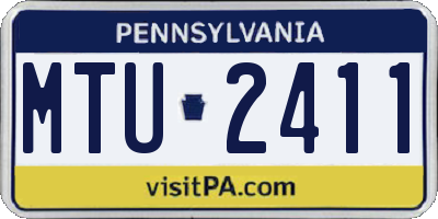 PA license plate MTU2411