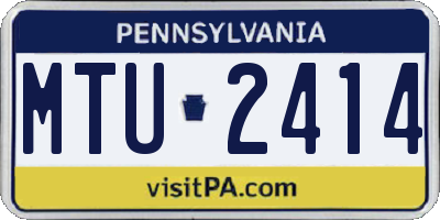 PA license plate MTU2414