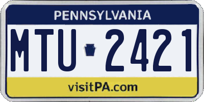 PA license plate MTU2421