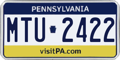 PA license plate MTU2422