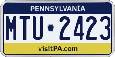PA license plate MTU2423