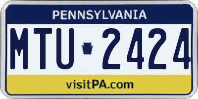 PA license plate MTU2424