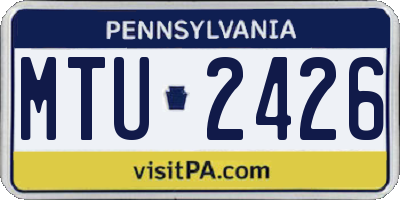 PA license plate MTU2426