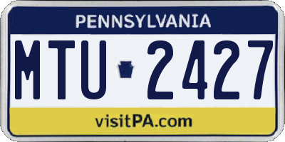 PA license plate MTU2427