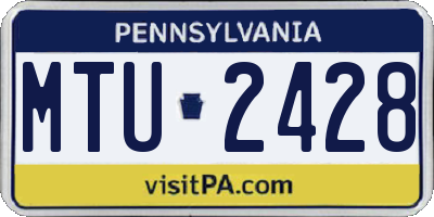 PA license plate MTU2428
