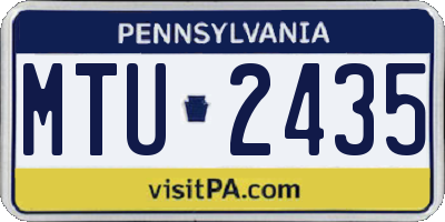 PA license plate MTU2435