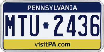 PA license plate MTU2436