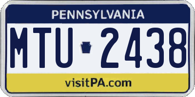 PA license plate MTU2438