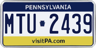 PA license plate MTU2439