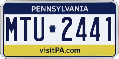 PA license plate MTU2441