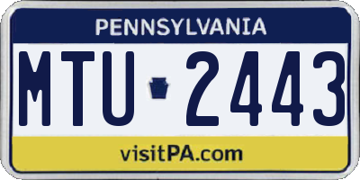 PA license plate MTU2443