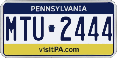 PA license plate MTU2444