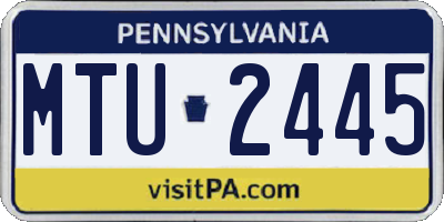 PA license plate MTU2445
