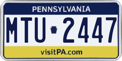 PA license plate MTU2447