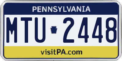PA license plate MTU2448