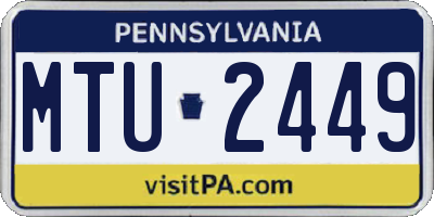 PA license plate MTU2449