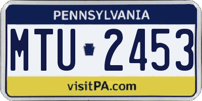 PA license plate MTU2453