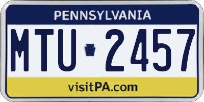 PA license plate MTU2457