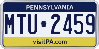 PA license plate MTU2459