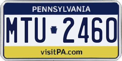 PA license plate MTU2460