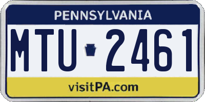 PA license plate MTU2461