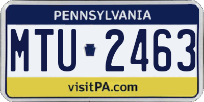 PA license plate MTU2463