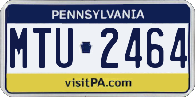 PA license plate MTU2464