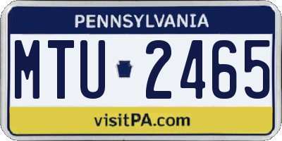 PA license plate MTU2465