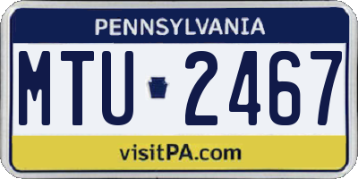 PA license plate MTU2467