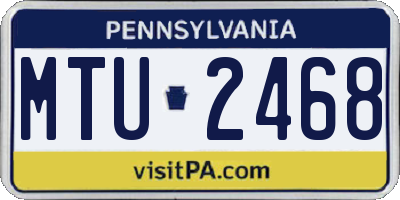 PA license plate MTU2468