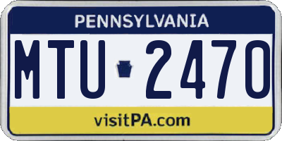 PA license plate MTU2470