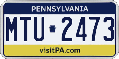 PA license plate MTU2473