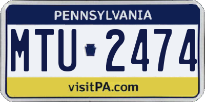 PA license plate MTU2474