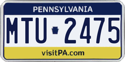 PA license plate MTU2475