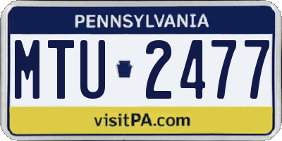 PA license plate MTU2477