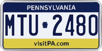 PA license plate MTU2480