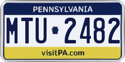 PA license plate MTU2482