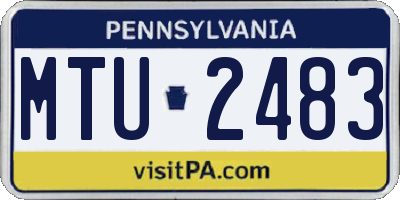 PA license plate MTU2483
