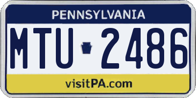 PA license plate MTU2486